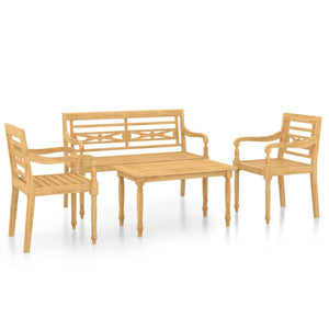 Set Divani da Giardino 4 pz in Legno Massello di Teak cod mxl 43506