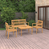 Set Divani da Giardino 4 pz in Legno Massello di Teak cod mxl 43506