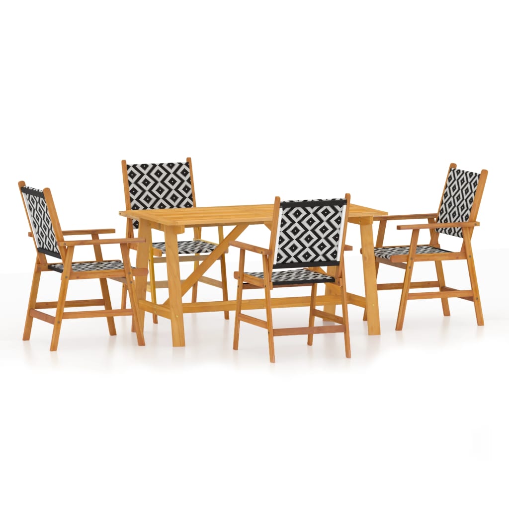 Set Mobili da Pranzo per Giardino 5 pz Legno Massello di Acacia cod mxl 42203