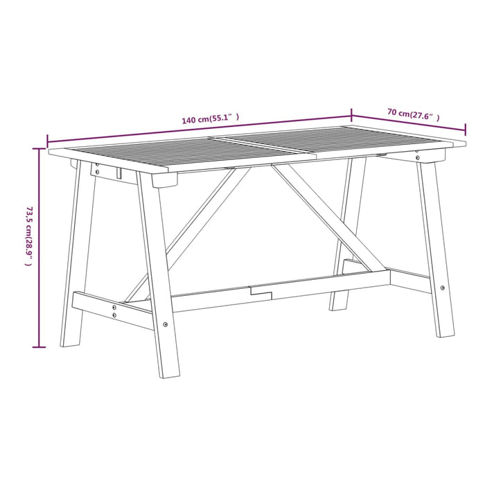 Set Mobili da Pranzo per Giardino 5 pz Legno Massello di Acacia cod mxl 42203