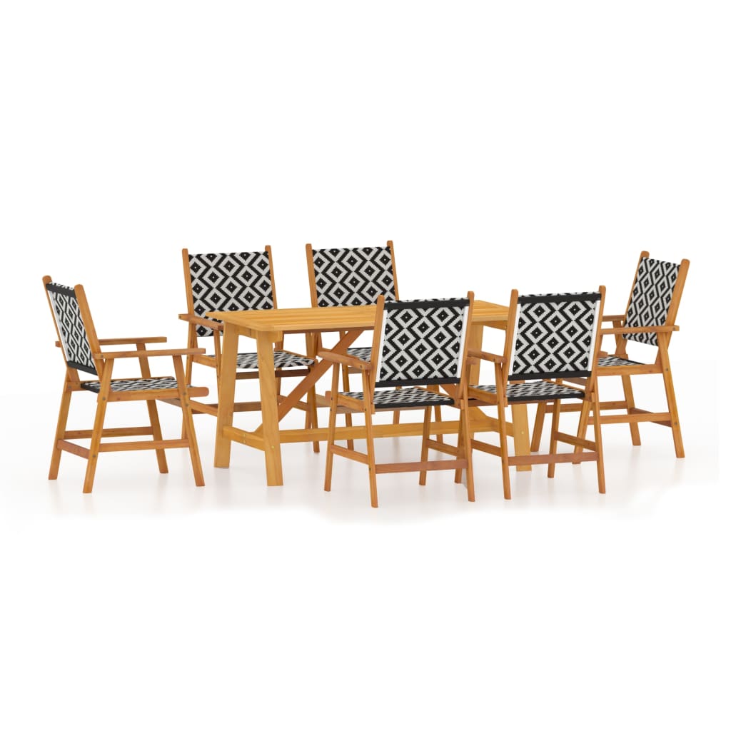 Set Mobili da Pranzo per Giardino 7 pz Legno Massello di Acacia 3087125