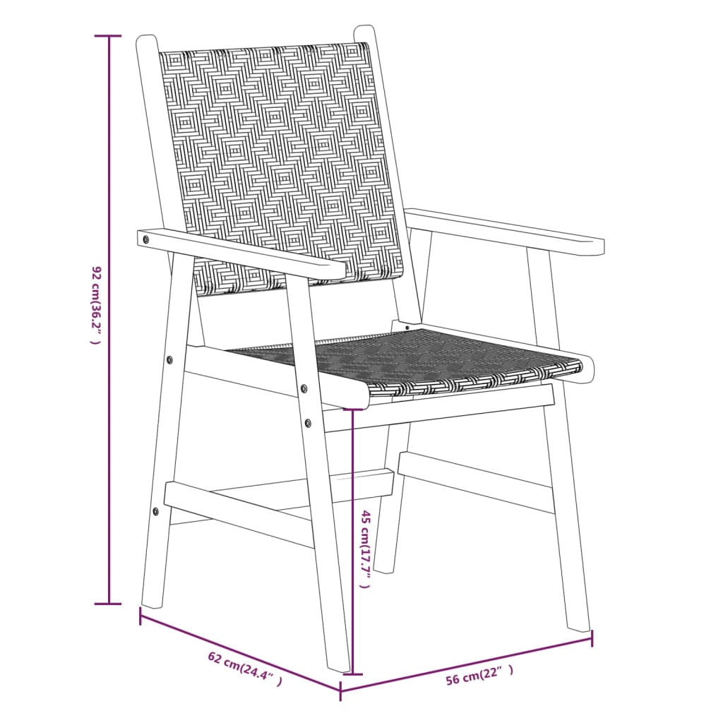 Set Mobili da Pranzo per Giardino 7 pz Legno Massello di Acacia 3087125