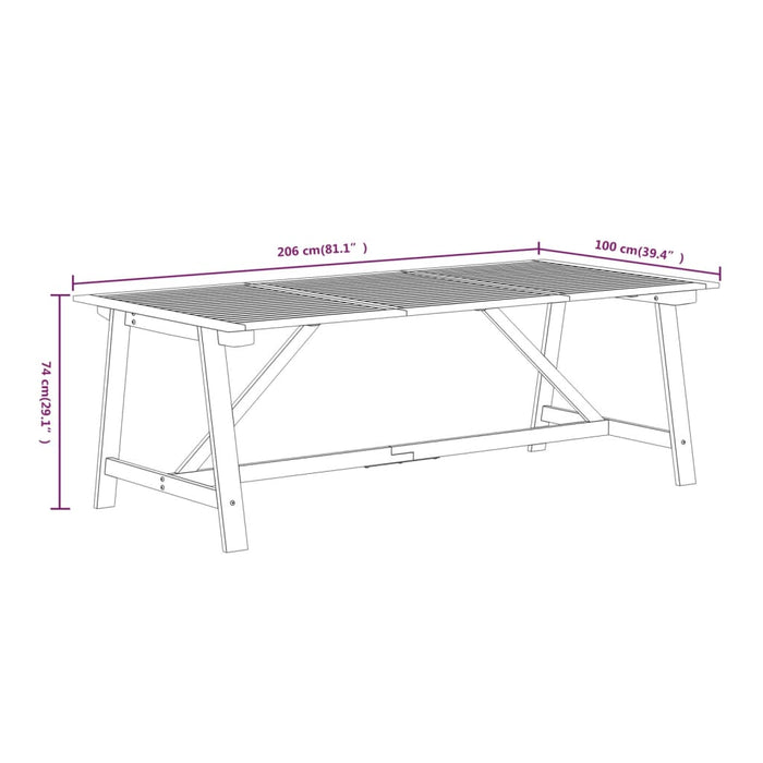 Set Mobili da Pranzo per Giardino 7 pz Legno Massello di Acacia cod mxl 51655