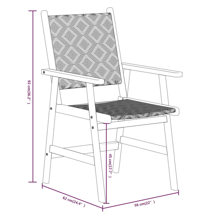 Set Mobili da Pranzo per Giardino 7 pz Legno Massello di Acacia cod mxl 51655