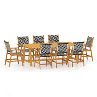 Set Mobili da Pranzo per Giardino 9 pz Legno Massello di Acacia cod mxl 43649