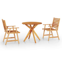 Set Mobili da Pranzo per Giardino 3 pz Legno Massello di Acacia cod mxl 40527