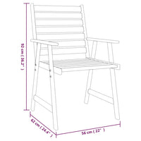 Set Mobili da Pranzo per Giardino 3 pz Legno Massello di Acacia cod mxl 40527