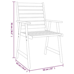 Set Mobili da Pranzo per Giardino 3 pz Legno Massello di Acacia cod mxl 40527