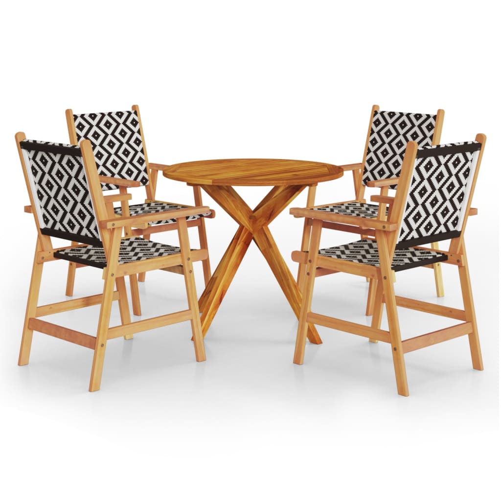 Set Mobili da Pranzo per Giardino 5 pz Legno Massello di Acacia cod mxl 36246