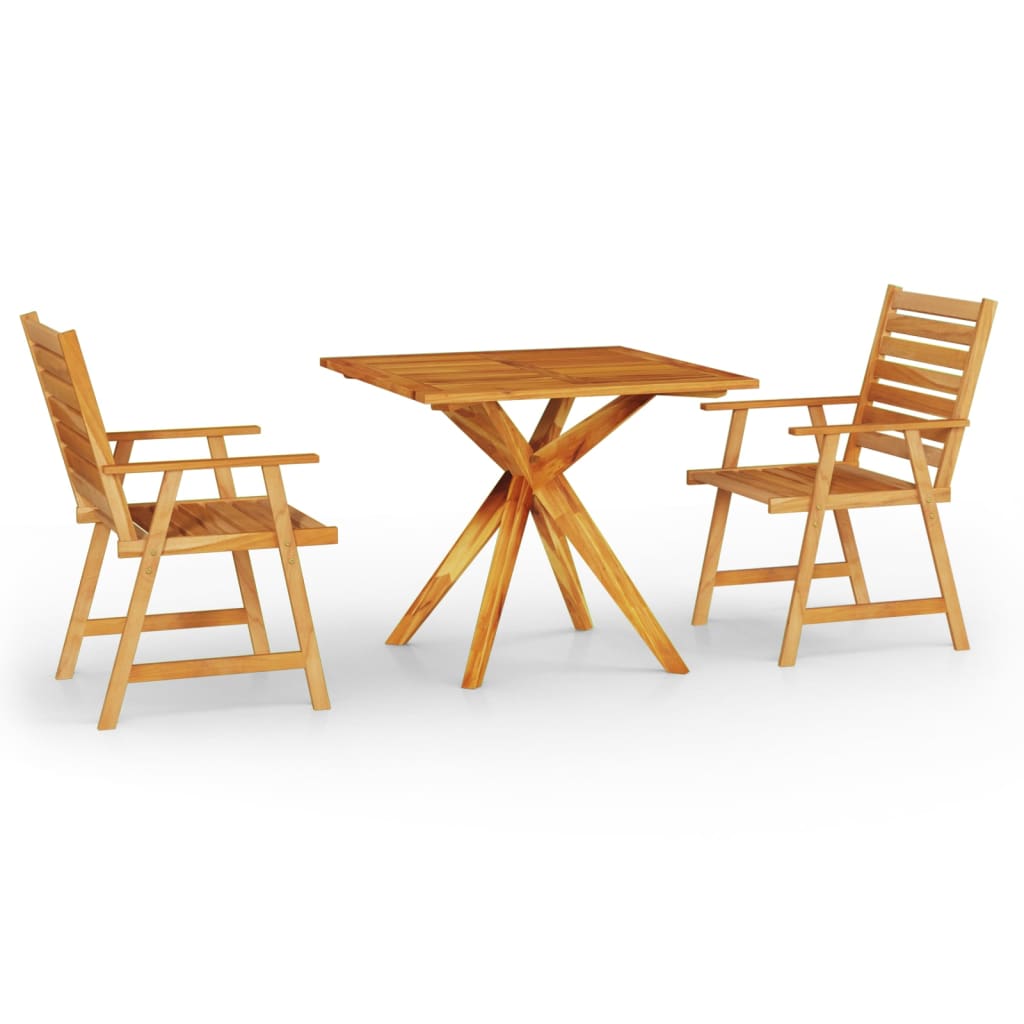 Set Mobili da Pranzo per Giardino 3 pz Legno Massello di Acacia cod mxl 36281