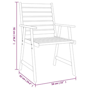 Set Mobili da Pranzo per Giardino 3 pz Legno Massello di Acacia cod mxl 36281