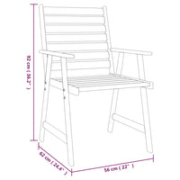 Set Mobili da Pranzo per Giardino 3 pz Legno Massello di Acacia 3087135