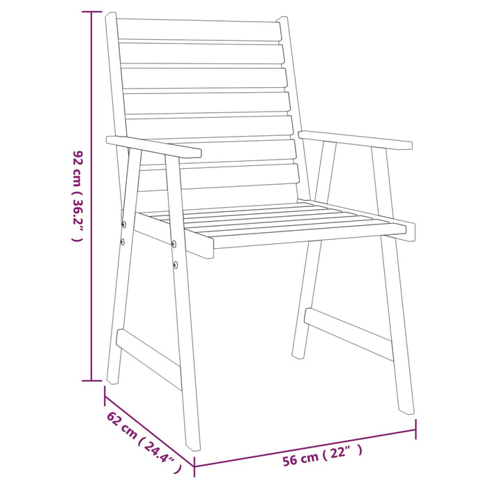 Set Mobili da Pranzo per Giardino 3 pz Legno Massello di Acacia 3087135