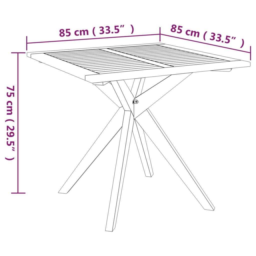 Set Mobili da Pranzo per Giardino 3 pz Legno Massello di Acacia cod mxl 36281