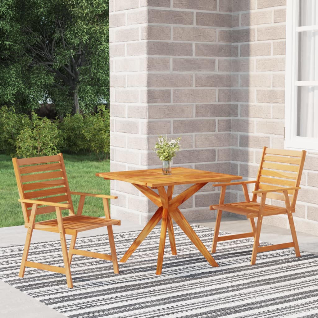 Set Mobili da Pranzo per Giardino 3 pz Legno Massello di Acacia cod mxl 36281