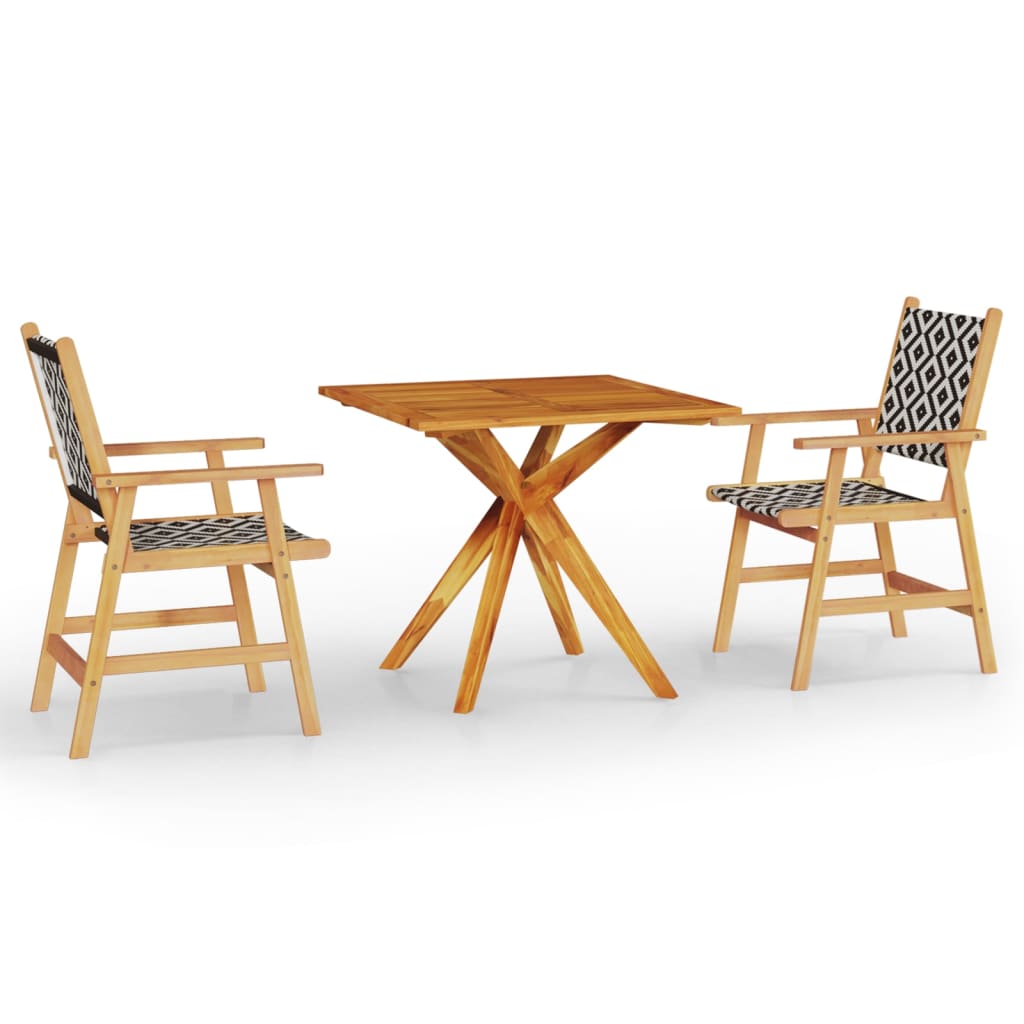 Set Mobili da Pranzo per Giardino 3 pz Legno Massello di Acacia 3087137