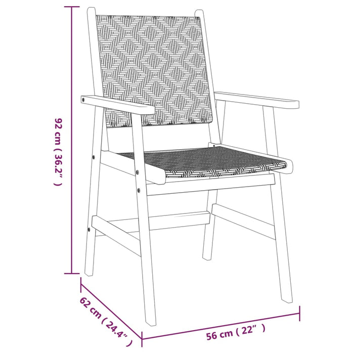 Set Mobili da Pranzo per Giardino 3 pz Legno Massello di Acacia 3087137