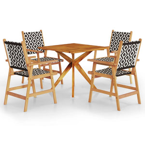 Set Mobili da Pranzo per Giardino 5 pz Legno Massello di Acacia cod mxl 40649