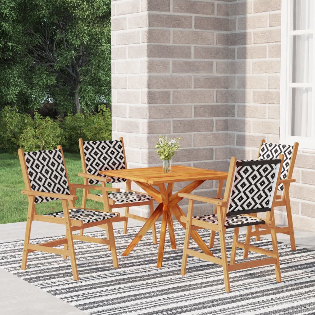 Set Mobili da Pranzo per Giardino 5 pz Legno Massello di Acacia cod mxl 40649