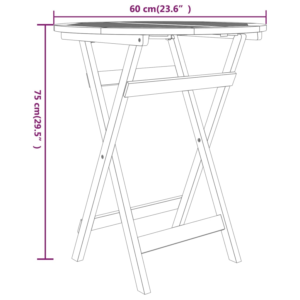 Set da Pranzo per Giardino 3 pz in Legno Massello di Teak 3087186