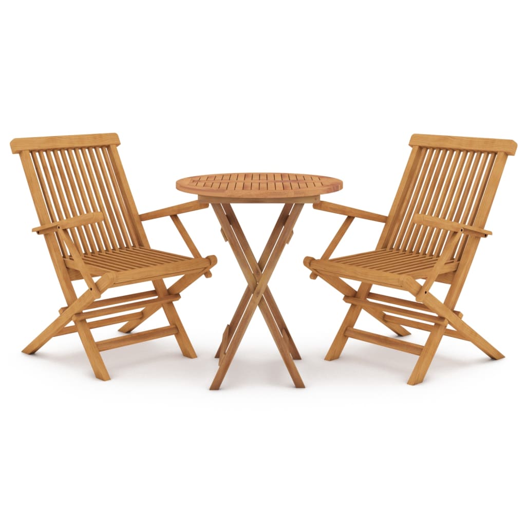 Set da Pranzo per Giardino 3 pz in Legno Massello di Teak cod mxl 40357