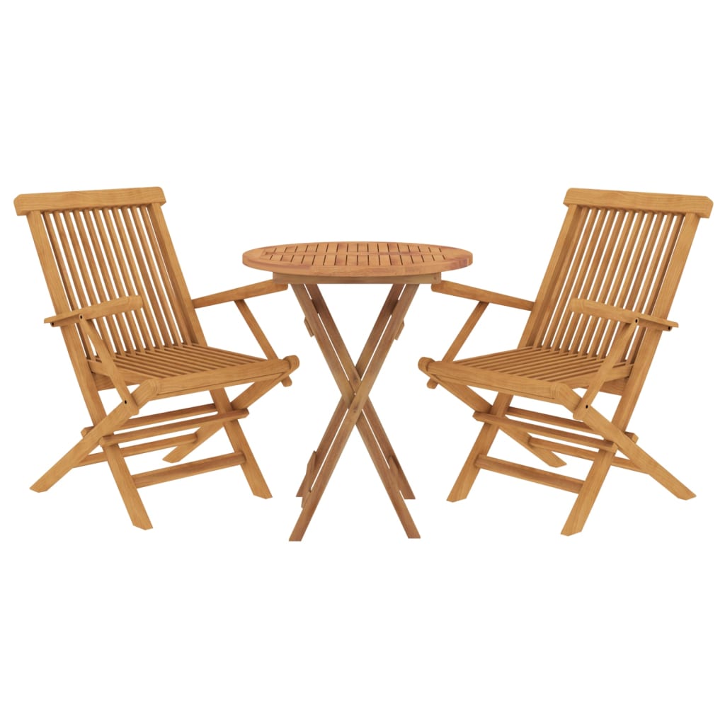 Set da Pranzo per Giardino 3 pz in Legno Massello di Teak cod mxl 40357