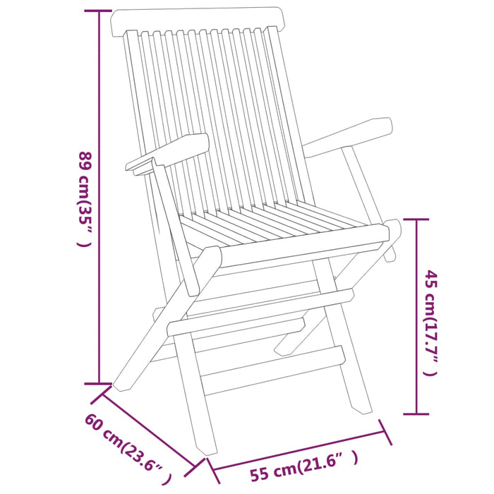 Set da Pranzo per Giardino 3 pz in Legno Massello di Teak cod mxl 40357