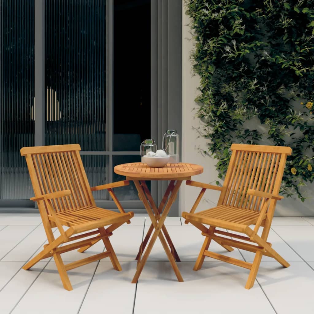 Set da Pranzo per Giardino 3 pz in Legno Massello di Teak cod mxl 40357