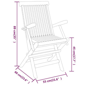 Set da Pranzo per Giardino 3 pz in Legno Massello di Teak cod mxl 40361