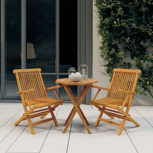 Set da Pranzo per Giardino 3 pz in Legno Massello di Teak cod mxl 40361