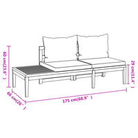 Panche da Giardino con Cuscini Bianco Crema 2pz Legno di Acacia