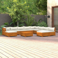 Set Divani da Giardino 11 pz con Cuscini in Massello di Acacia cod mxl 42770