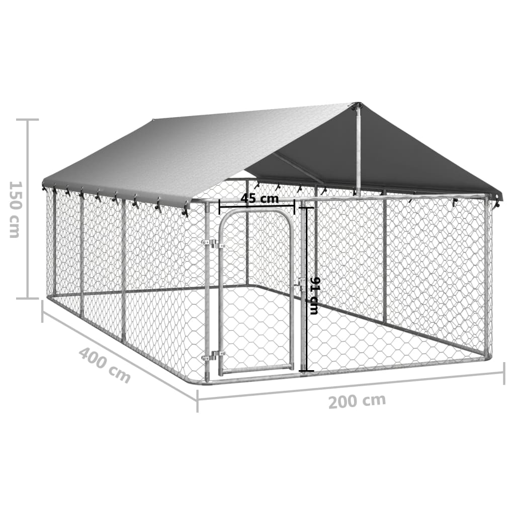 Canile da Esterno con Tetto 400x200x150 cm cod mxl 51976