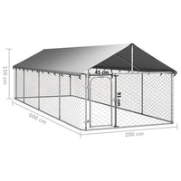 Gabbia per Cani da Esterno con Tetto 600x200x150 cm 171500