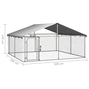 Gabbia per Cani da Esterno con Tetto 300x300x150 cm 171501