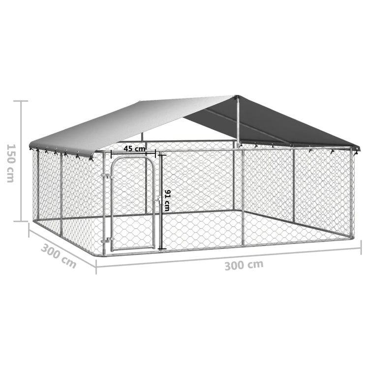 Gabbia per Cani da Esterno con Tetto 300x300x150 cm 171501