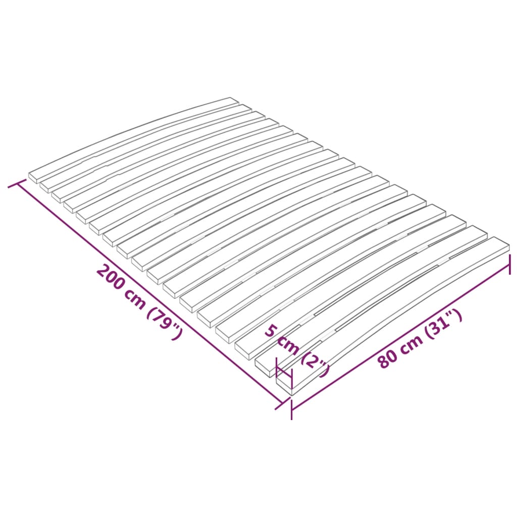 Rete a Doghe con 17 Doghe 80x200 cm cod mxl 52032