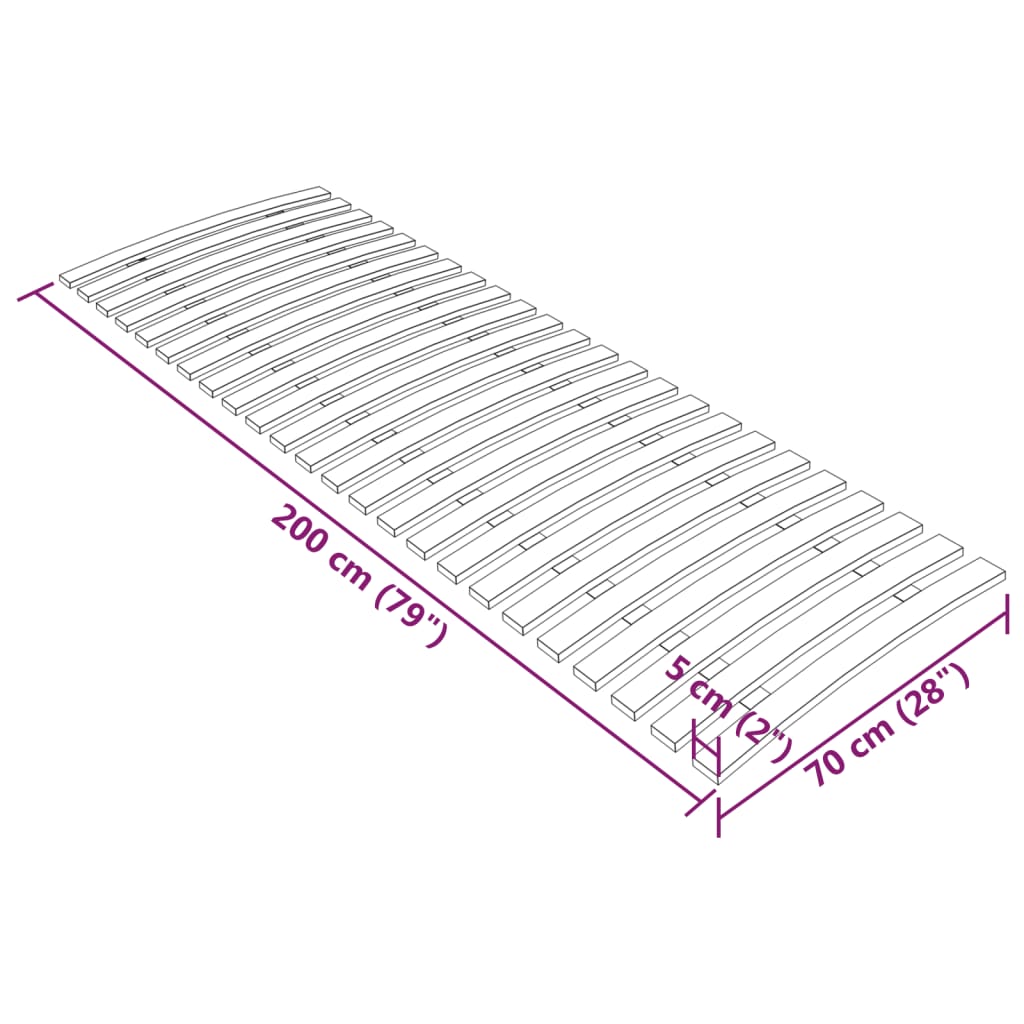 Rete a Doghe con 24 Doghe 70x200 cm cod mxl 64551