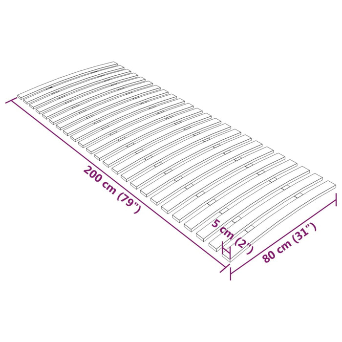 Rete a Doghe con 24 Doghe 80x200 cm cod mxl 65275