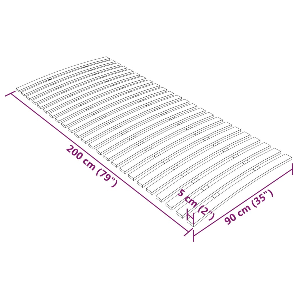 Rete a Doghe con 24 Doghe 90x200 cm cod mxl 65413