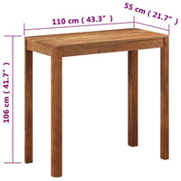 Tavolo da Bar in Legno Acacia con Finitura Miele 110x55x106 cm 337835