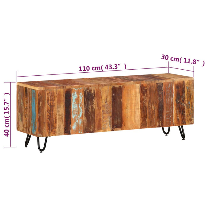 Mobile Porta TV 110x30x40 cm in Legno Massello Riciclato