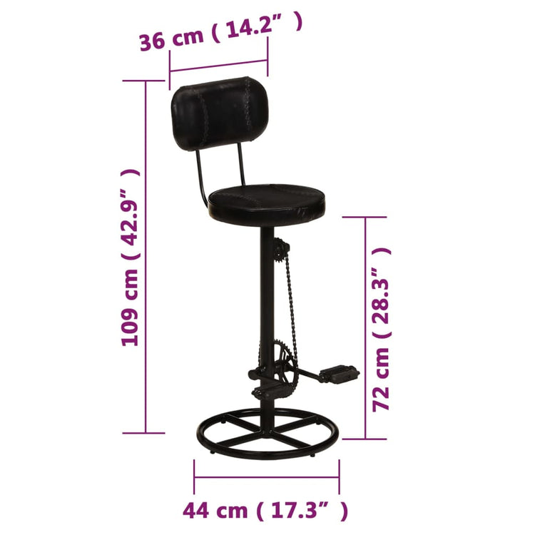 Sgabelli da Bar 2 pz Neri in Vera Pelle di Capra cod mxl 59085