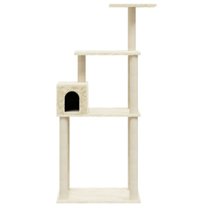 Albero per Gatti con Tiragraffi in Sisal Crema 147 cm 171476