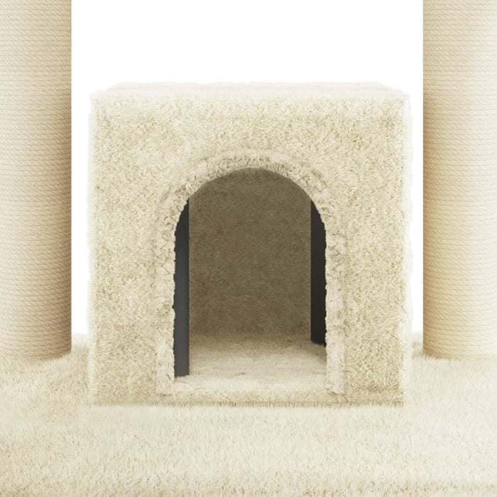 Albero per Gatti con Pali Tiragraffi in Sisal Crema 110 cm cod mxl 19113