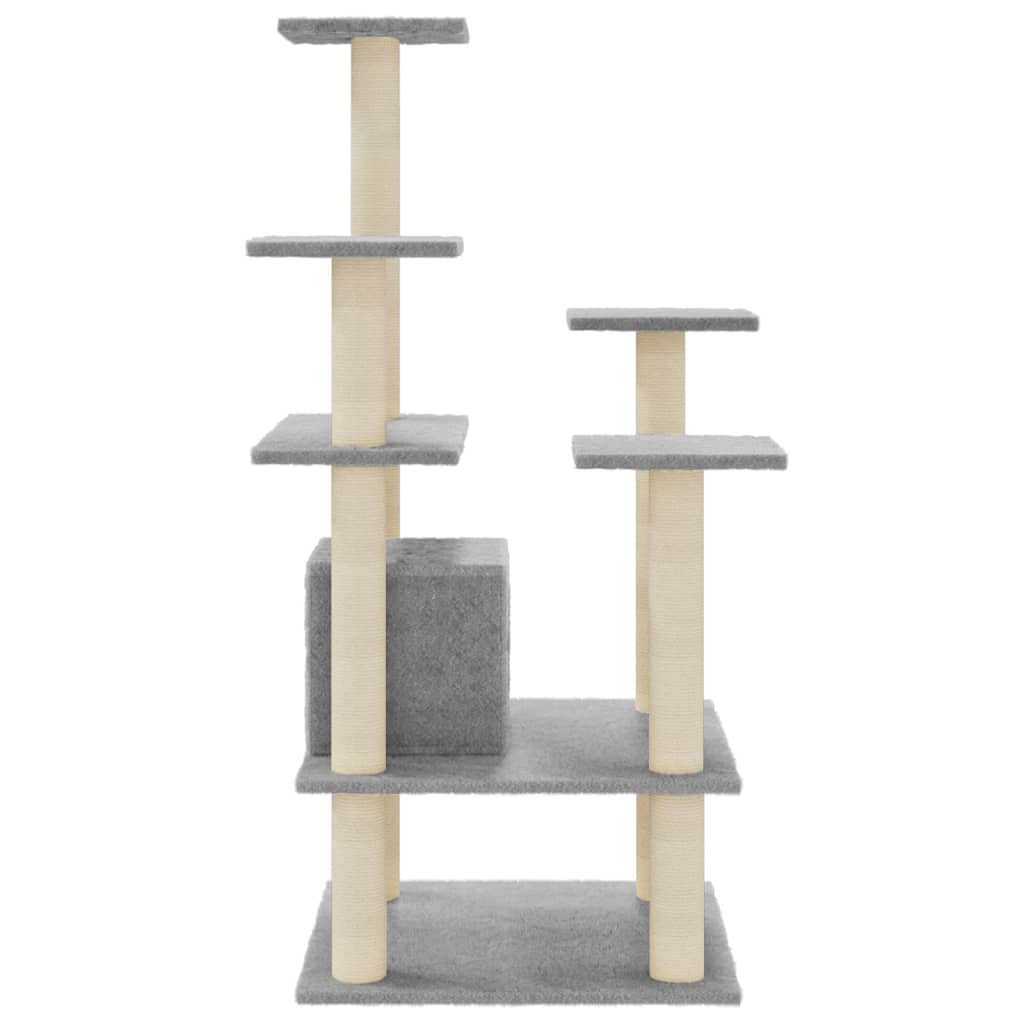 Albero per Gatti con Tiragraffi in Sisal Grigio Chiaro 110 cm cod mxl 13033