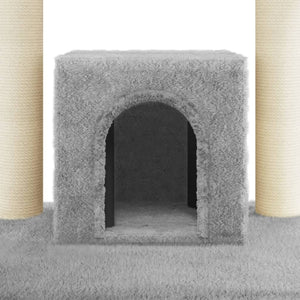 Albero per Gatti con Tiragraffi in Sisal Grigio Chiaro 110 cm cod mxl 13033