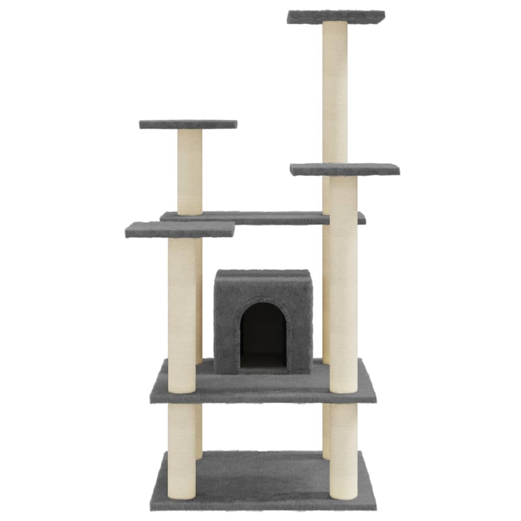 Albero per Gatti con Tiragraffi in Sisal Grigio Scuro 110 cm cod mxl 10239