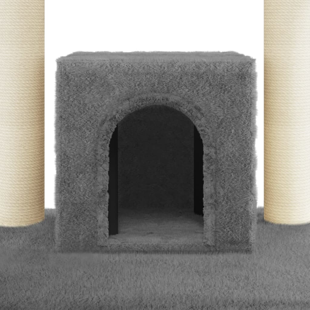 Albero per Gatti con Tiragraffi in Sisal Grigio Scuro 110 cm cod mxl 10239