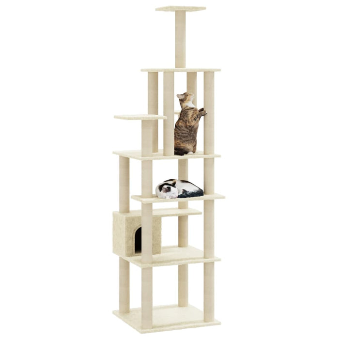 Albero per Gatti con Tiragraffi in Sisal Crema 183 cm cod mxl 9359